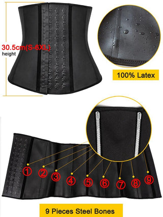 Women Body Shaper 100% Latex Waist Trainer